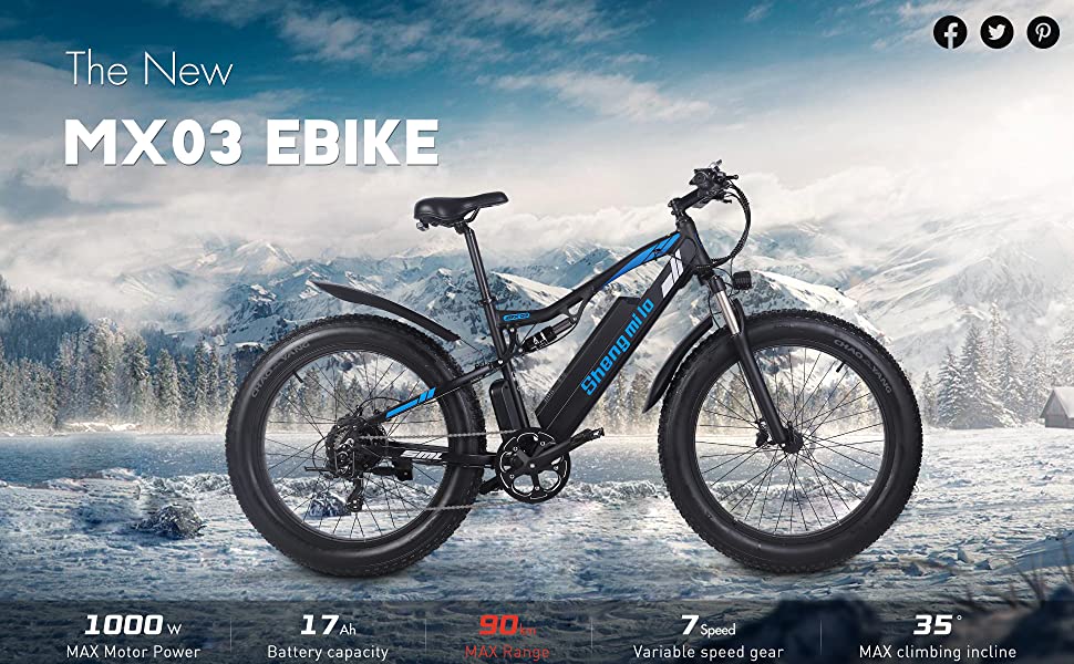 Prasino 1000W Fat tyre mountain bike