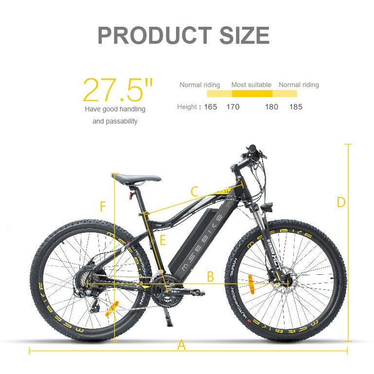 Prasino 27.5 inch stealth lithium battery electric mountain bike